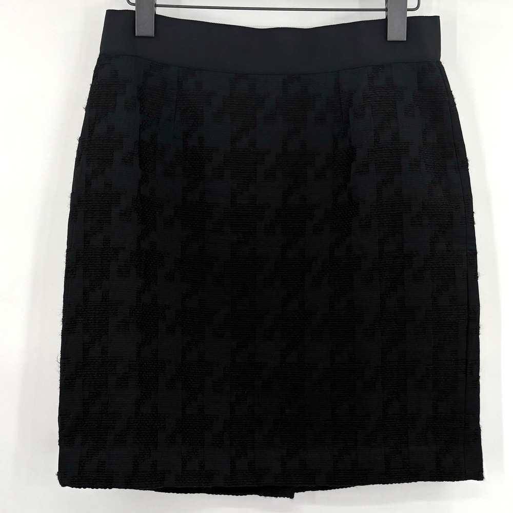 Ann Taylor Loft Skirt 6 Black Textured Pencil Straight Career Work Night‎ Out